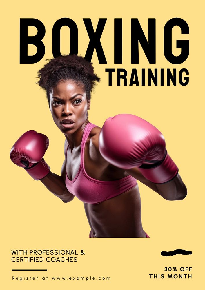 Boxing training poster template