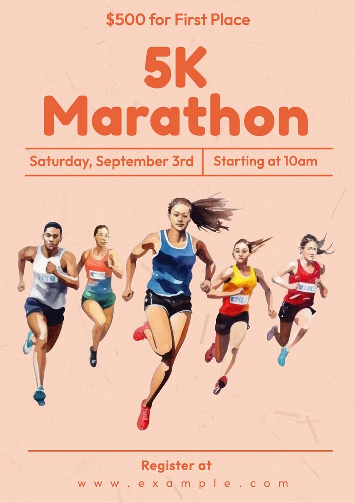 5k marathon poster template