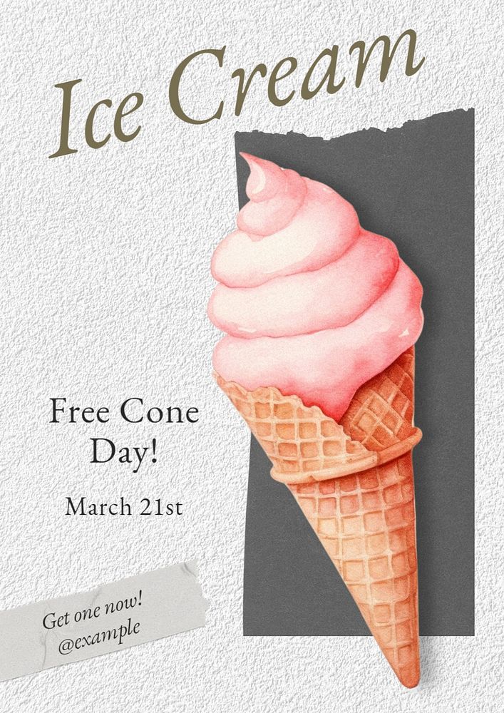 Ice-cream shop poster template