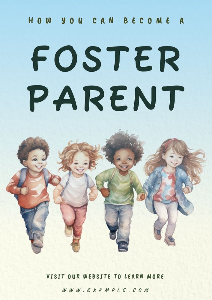 Foster parent poster template