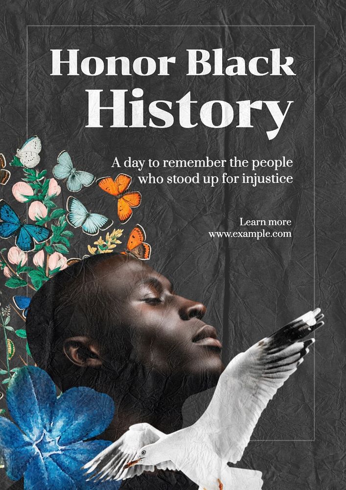 Honor black history poster template