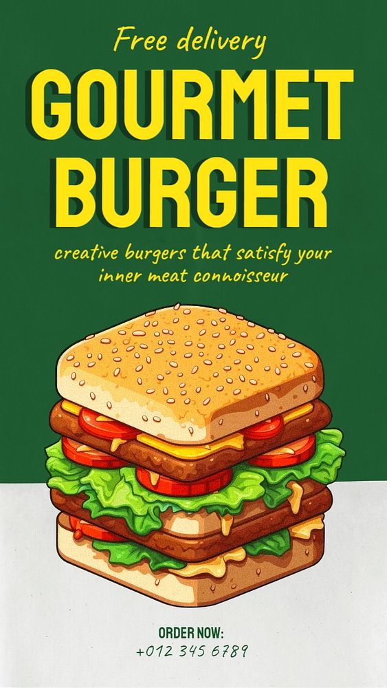 Gourmet burger Instagram story template