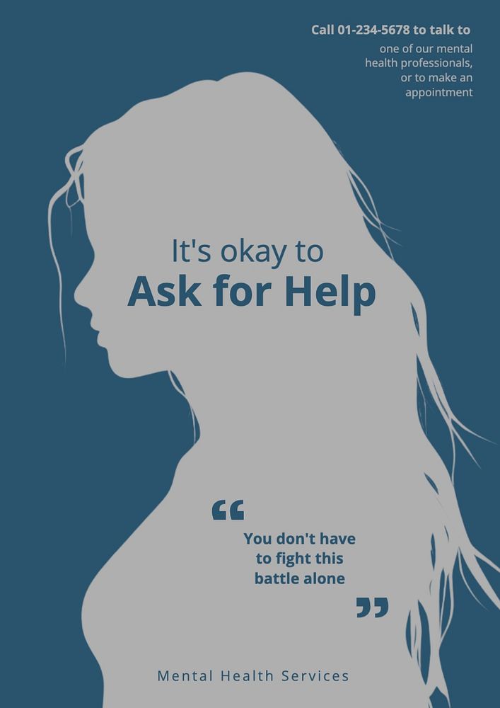 Ask for help poster template