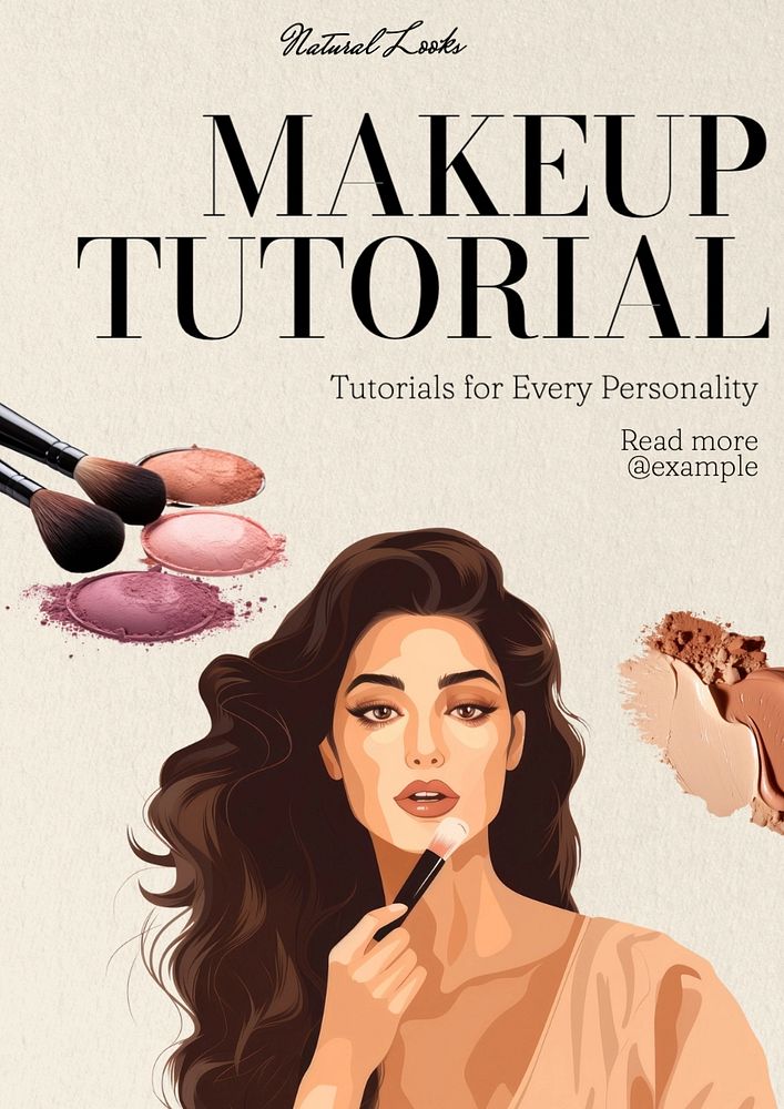 Makeup tutorial poster template