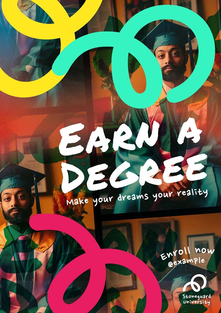 University degree poster template