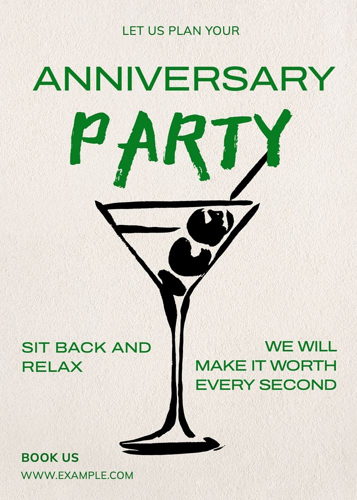 Anniversary party planner card template