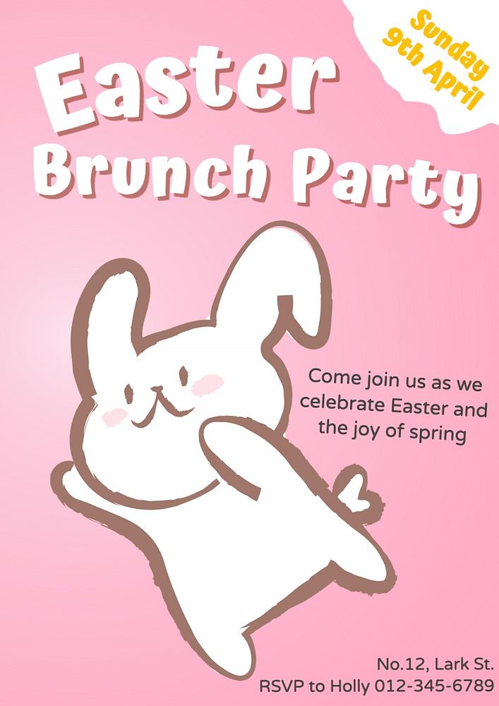 Easter brunch poster template