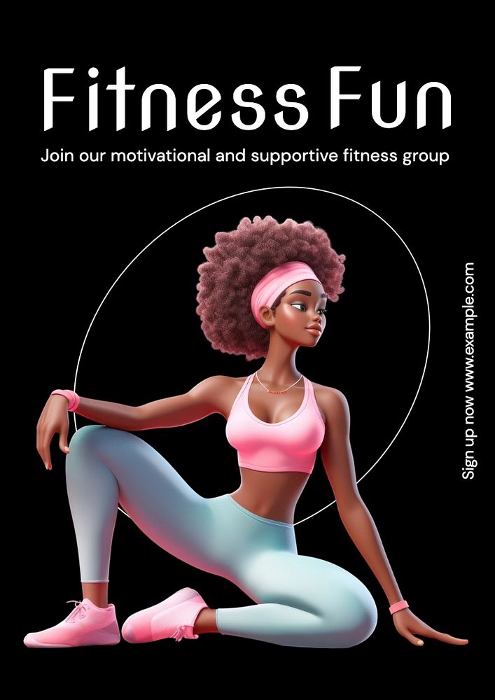 Fitness fun poster template