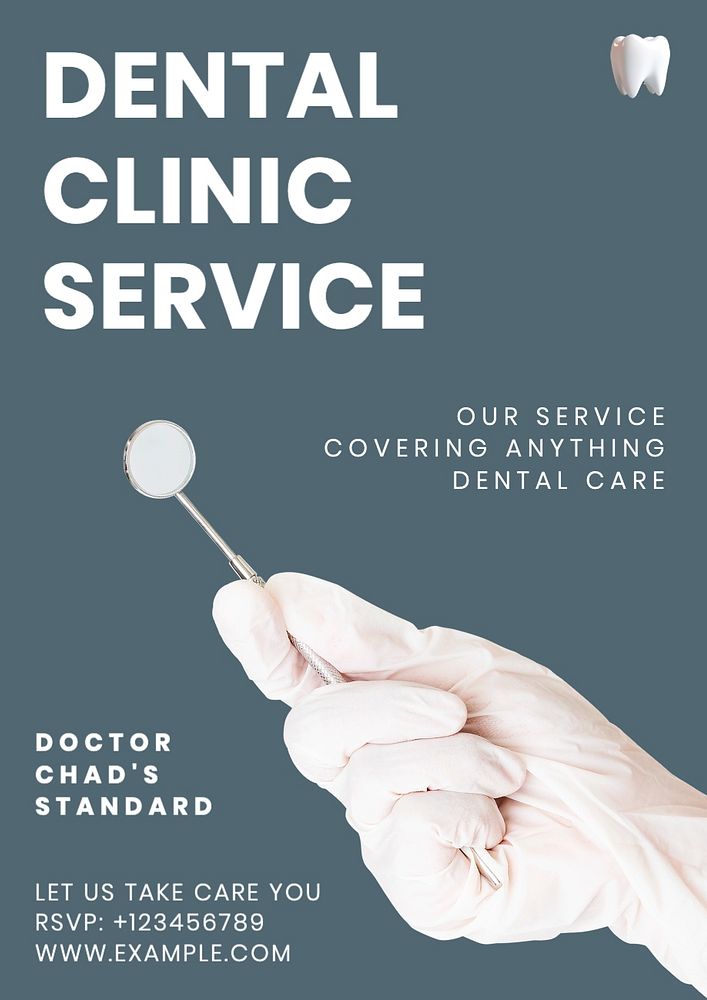 Dental clinic service poster template