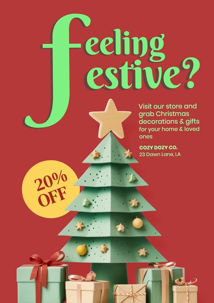 Christmas shopping poster template