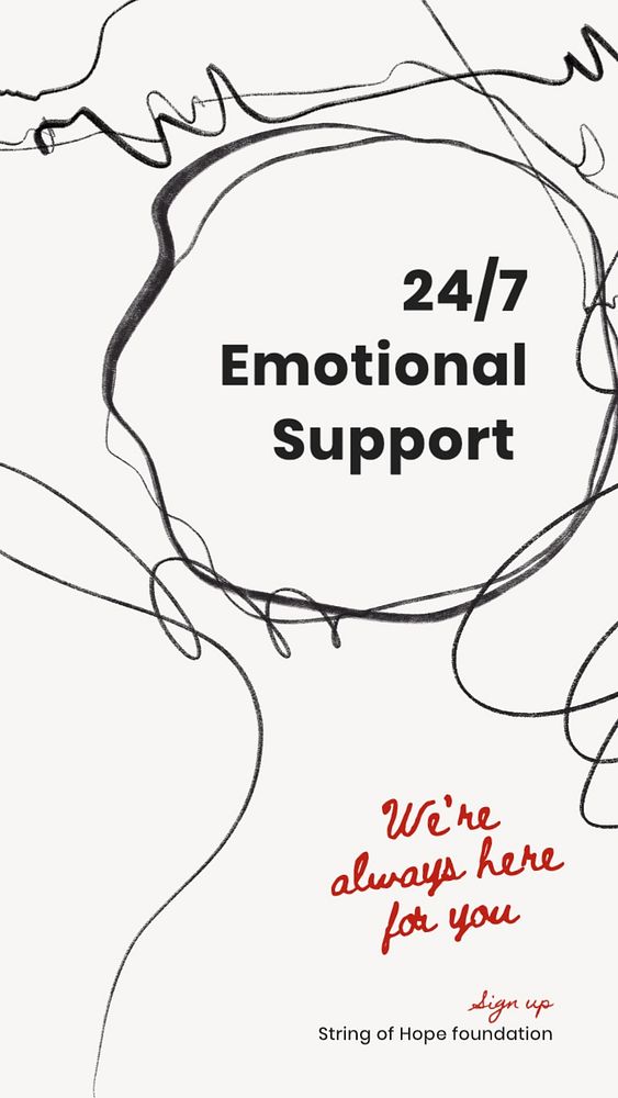 24/7 emotional support Instagram story template