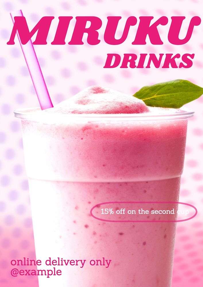 Boba drinks poster template