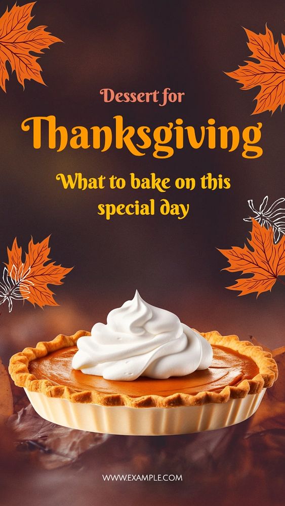 Thanksgiving dessert Facebook story template