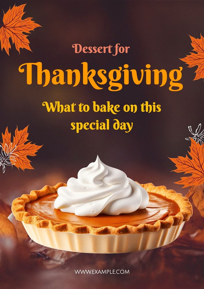 Thanksgiving dessert poster template