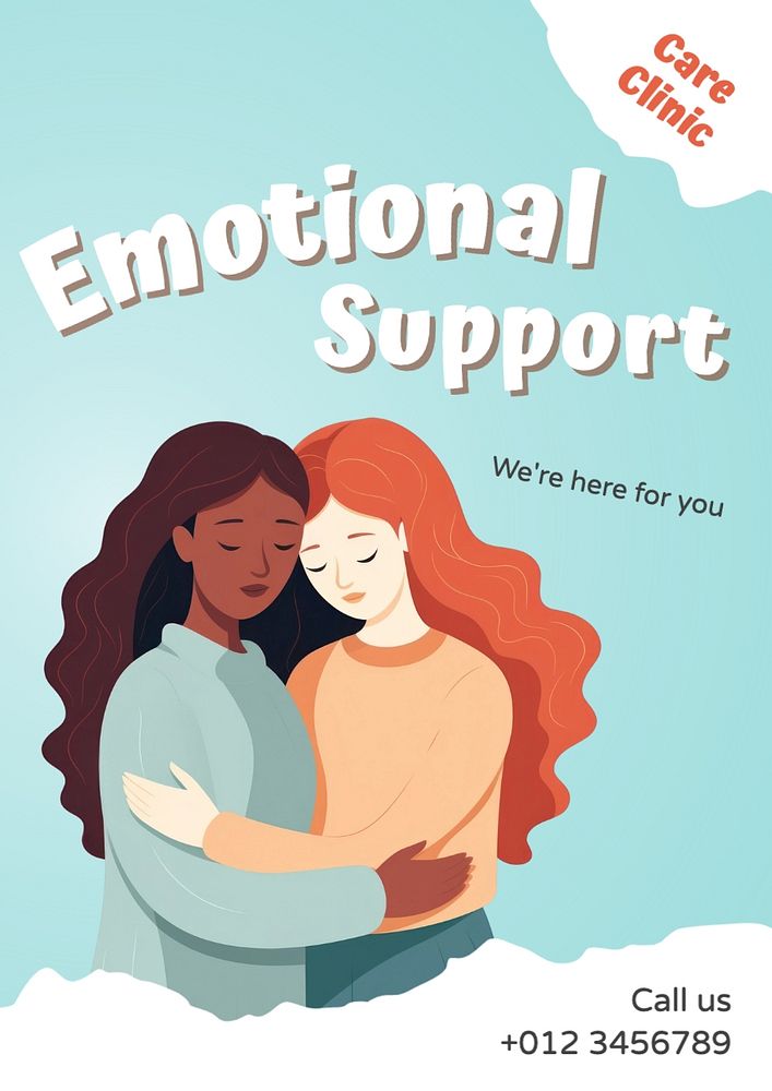 Emotional support poster template