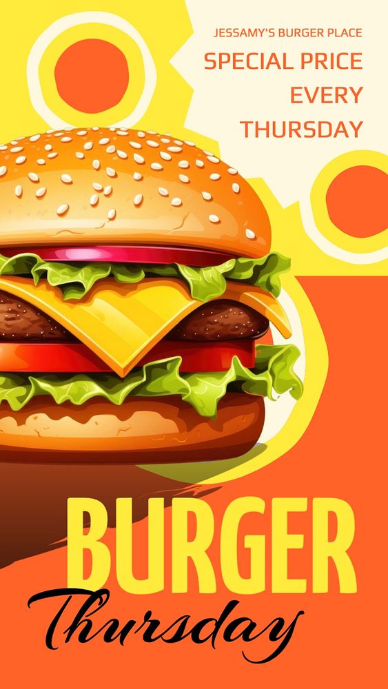 Burger shop Facebook story template