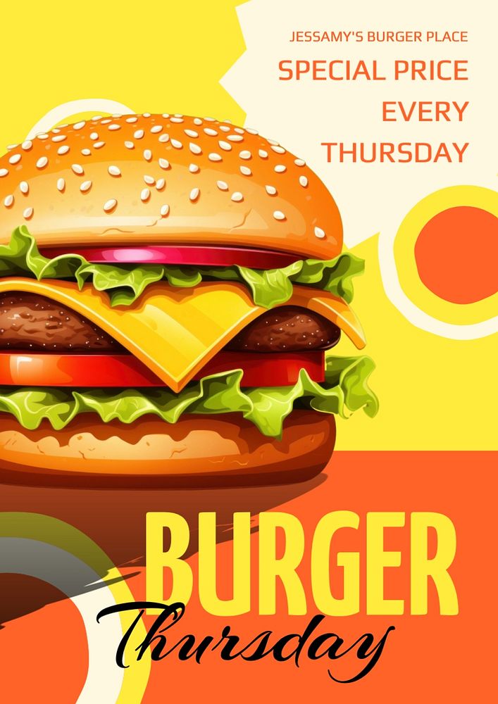 Burger shop poster template