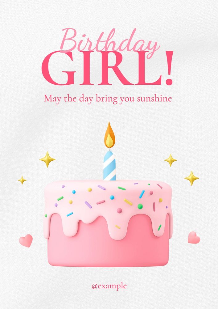 Birthday girl poster template