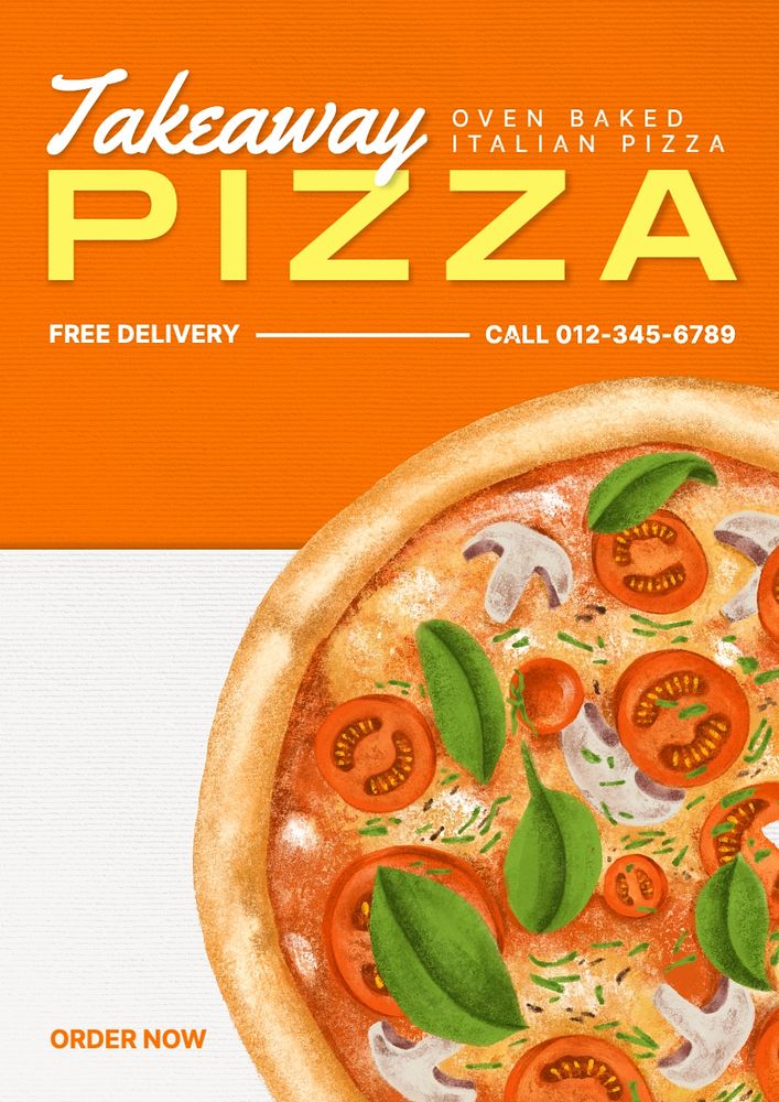 Takeaway pizza poster template