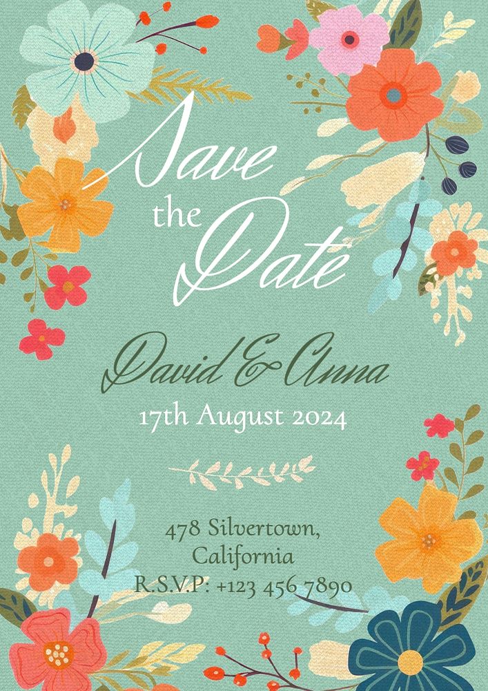 Wedding invitation card template