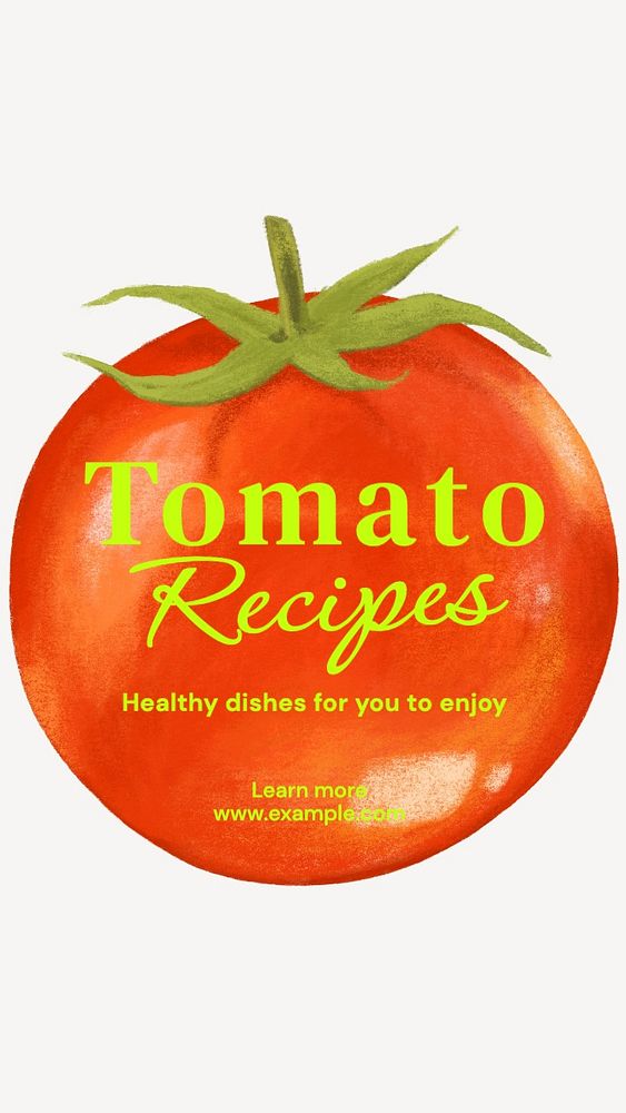 Tomato recipes Facebook story template