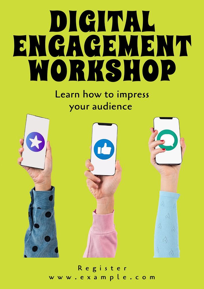 Digital engagement workshop poster template