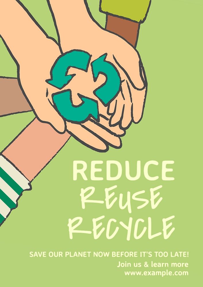 Reduce reuse recycle poster template