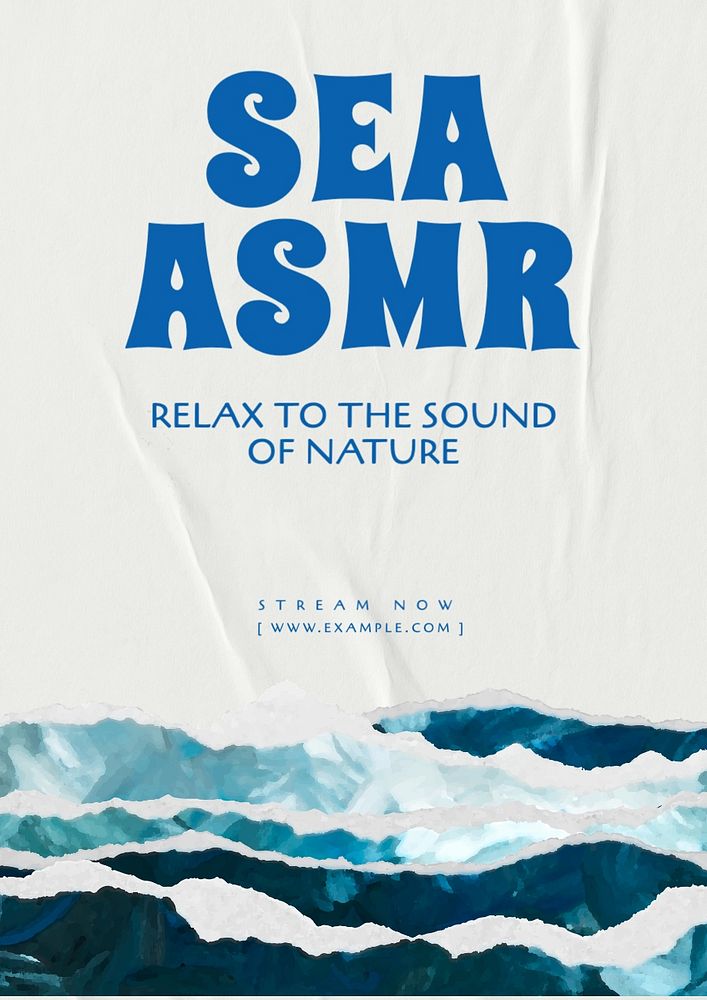 Sea ASMR poster template