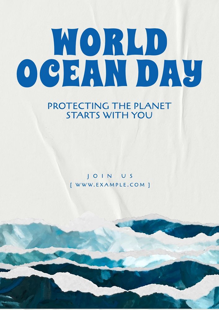 World ocean day poster template