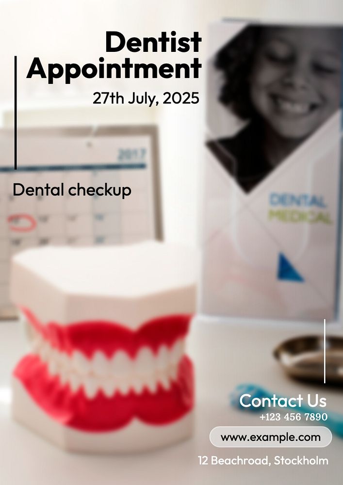 Dentist appointment poster template