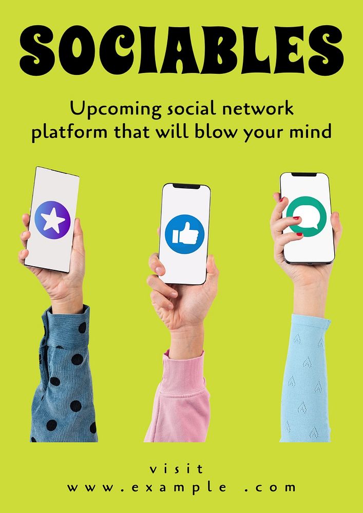 Sociables social network poster template