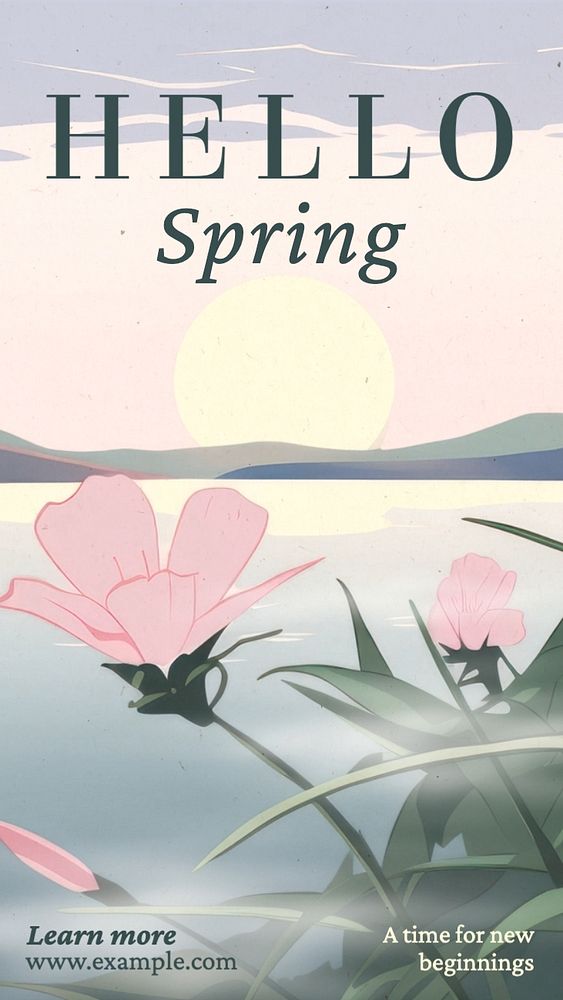 Hello spring Facebook story template