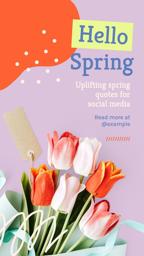 Hello spring Facebook story template