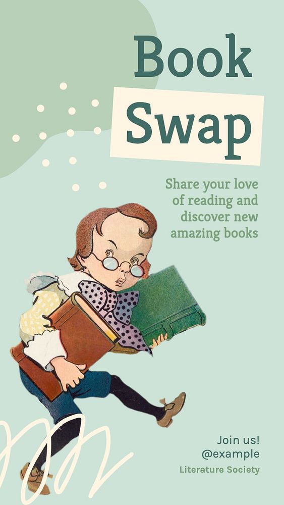 Book swap Facebook story template