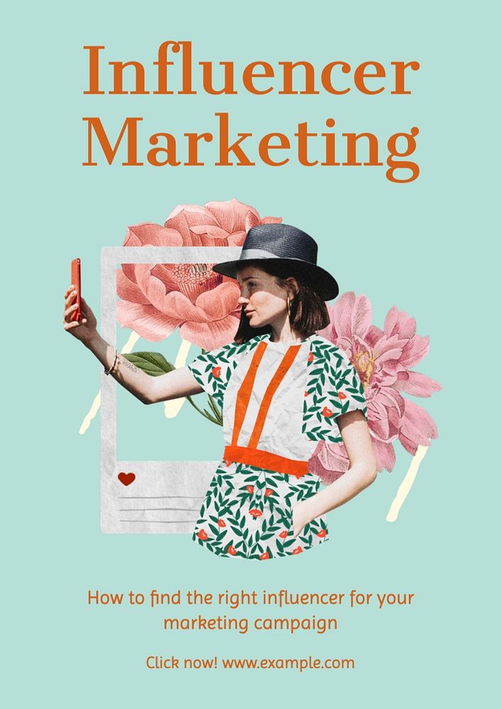 Influencer marketing poster template