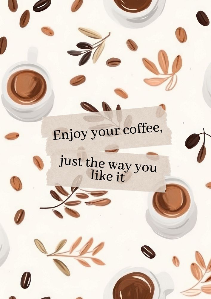 Coffee quote poster template