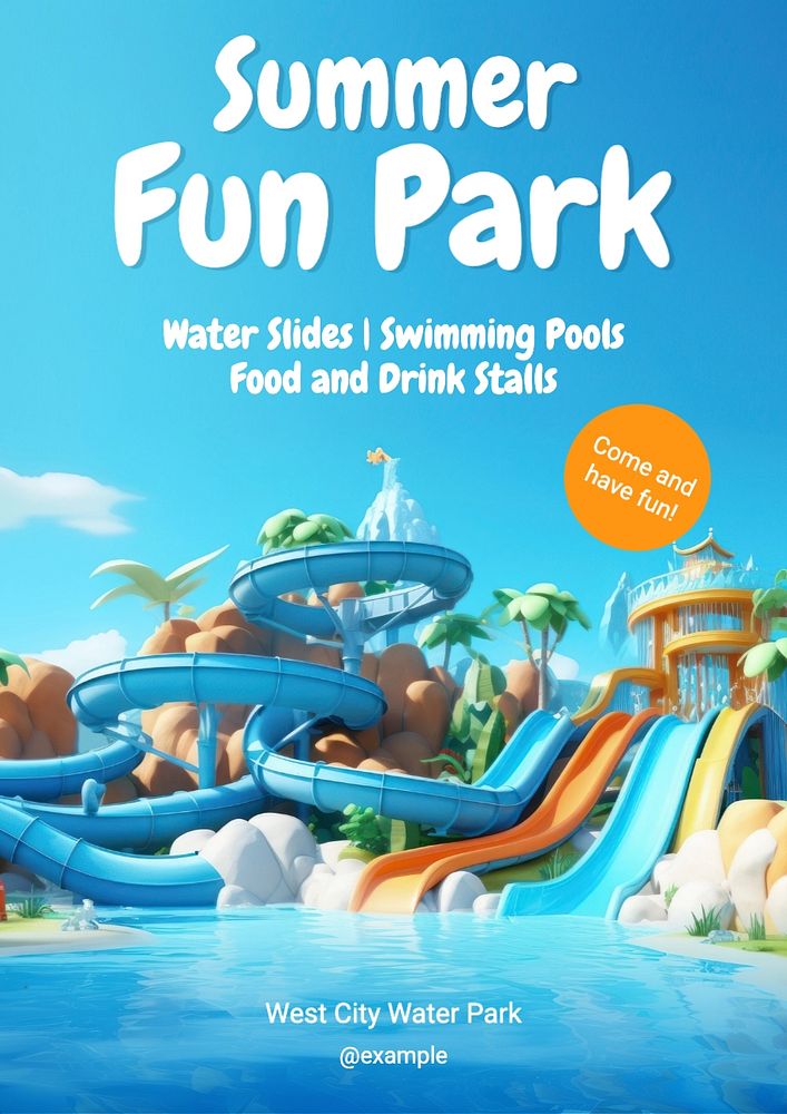 Summer fun park poster template