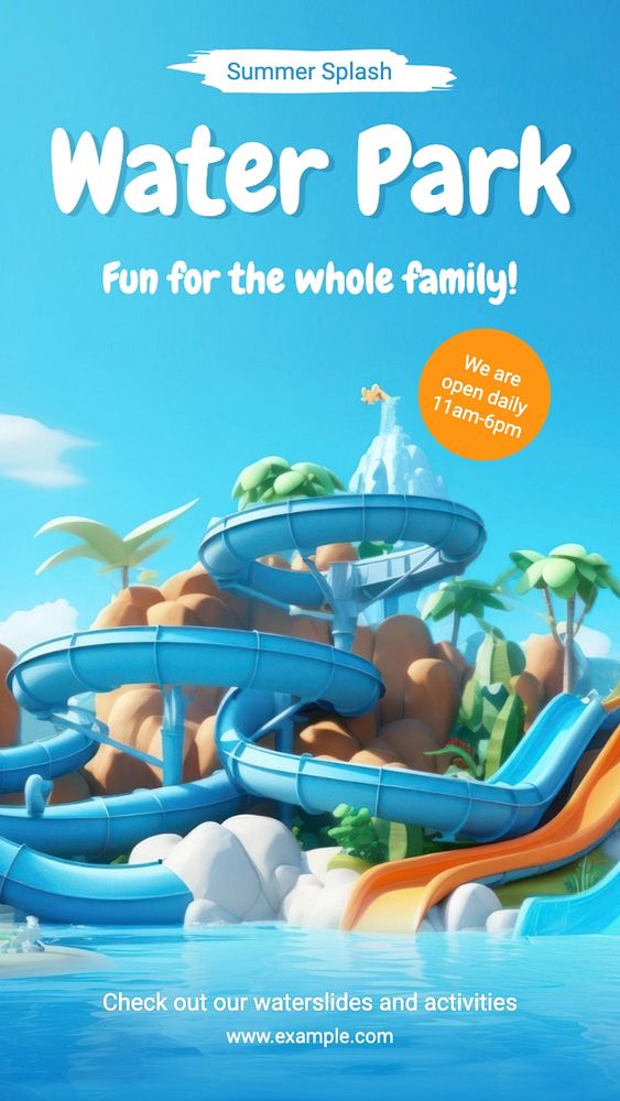 Water park Facebook story template