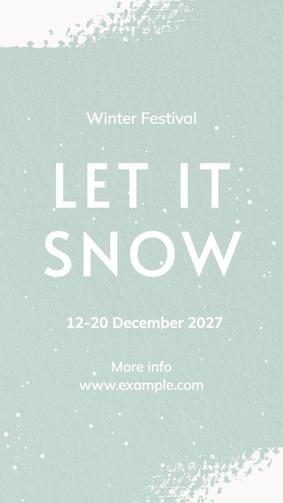 Winter snow festival Facebook story template