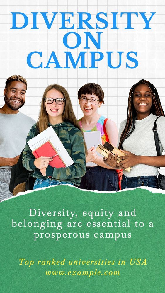 Diversity on campus Facebook story template