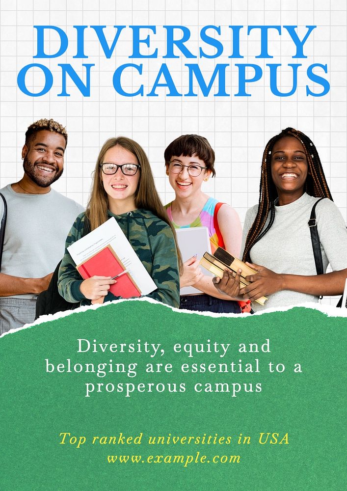 Diversity on campus poster template