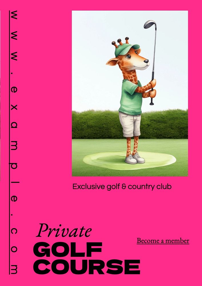 Private golf course poster template