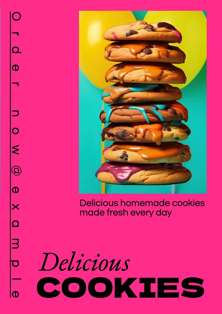 Delicious cookies poster template