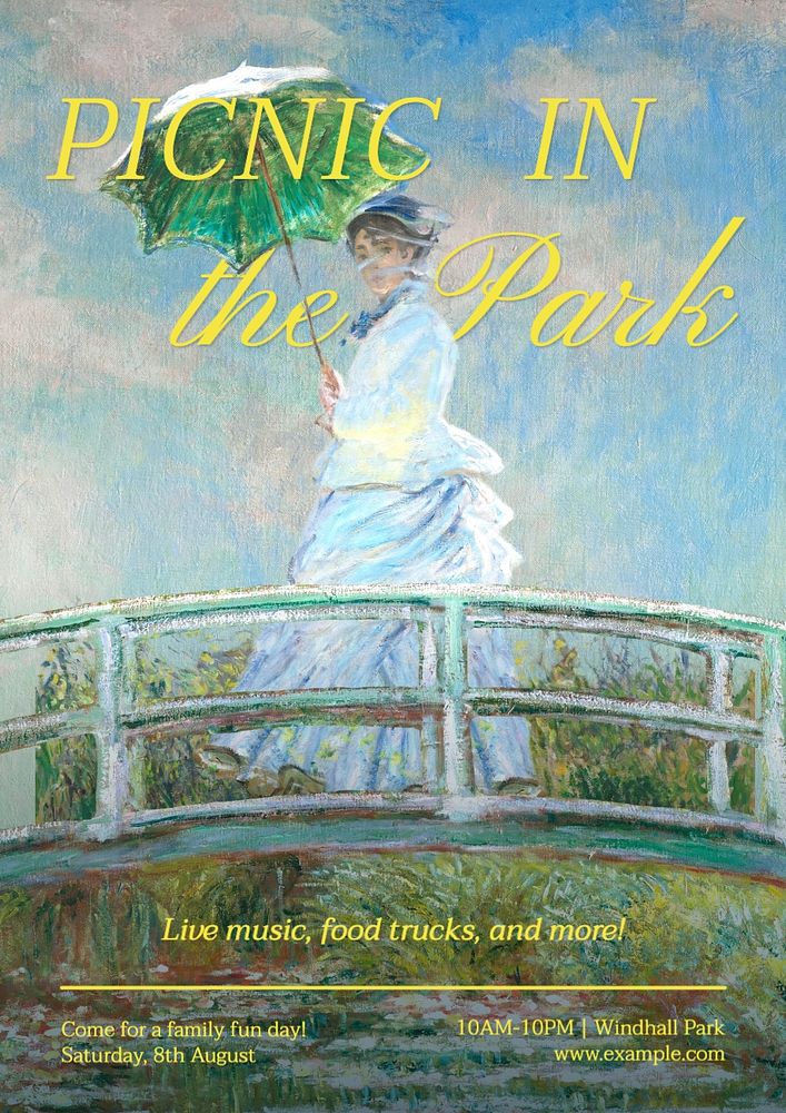 Picnic in the park poster template