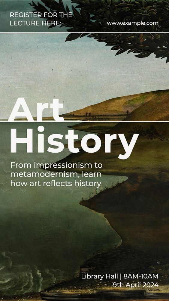 Art history class Facebook story template