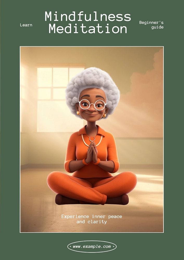 Mindfulness meditation poster template