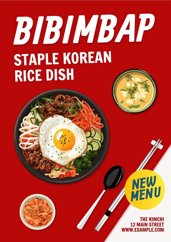 Bibimbap poster template