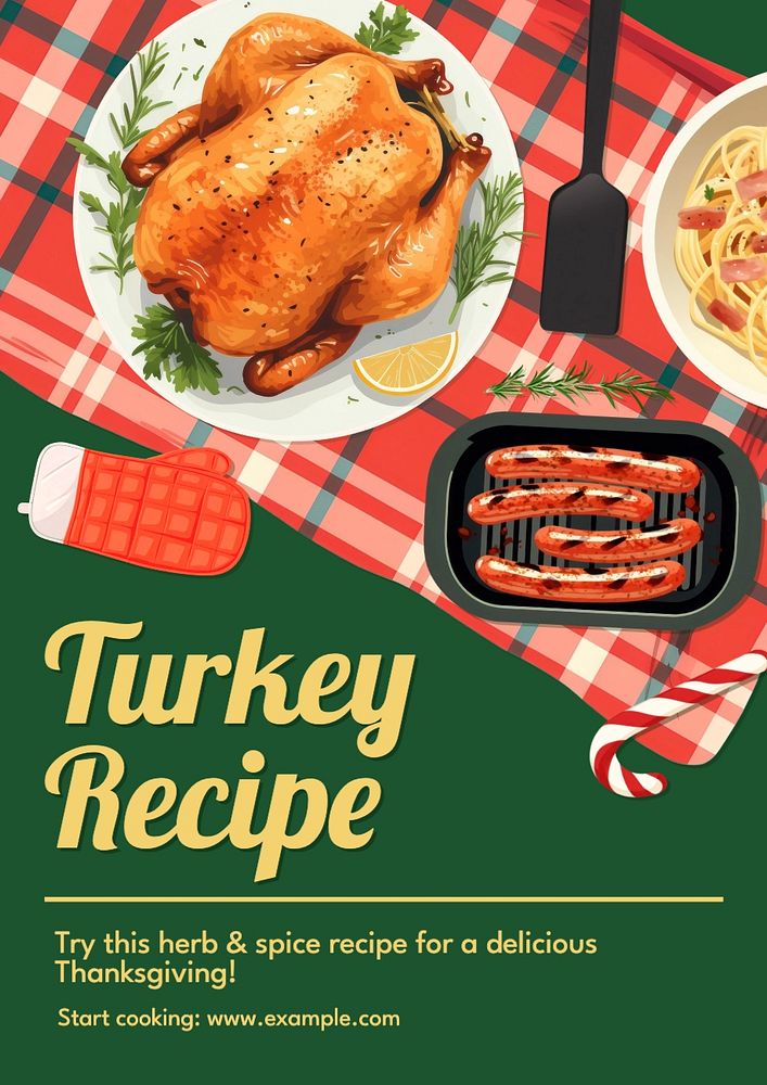 Turkey recipe poster template