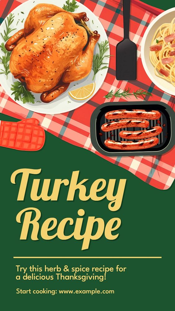 Turkey recipe Facebook story template