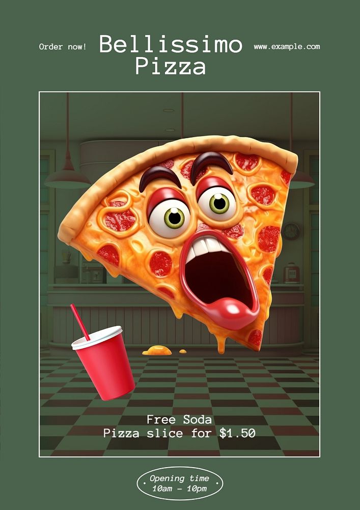 Bellissimo pizza poster template